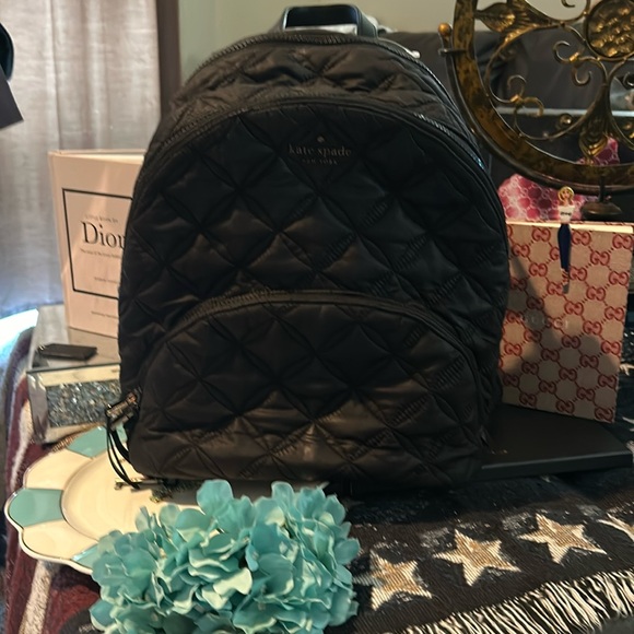 kate spade Handbags - 10/1 GIVEAWAY! 🍭STUFFED🍭Kate Spade ♠️ quilted puffer black backpack.
